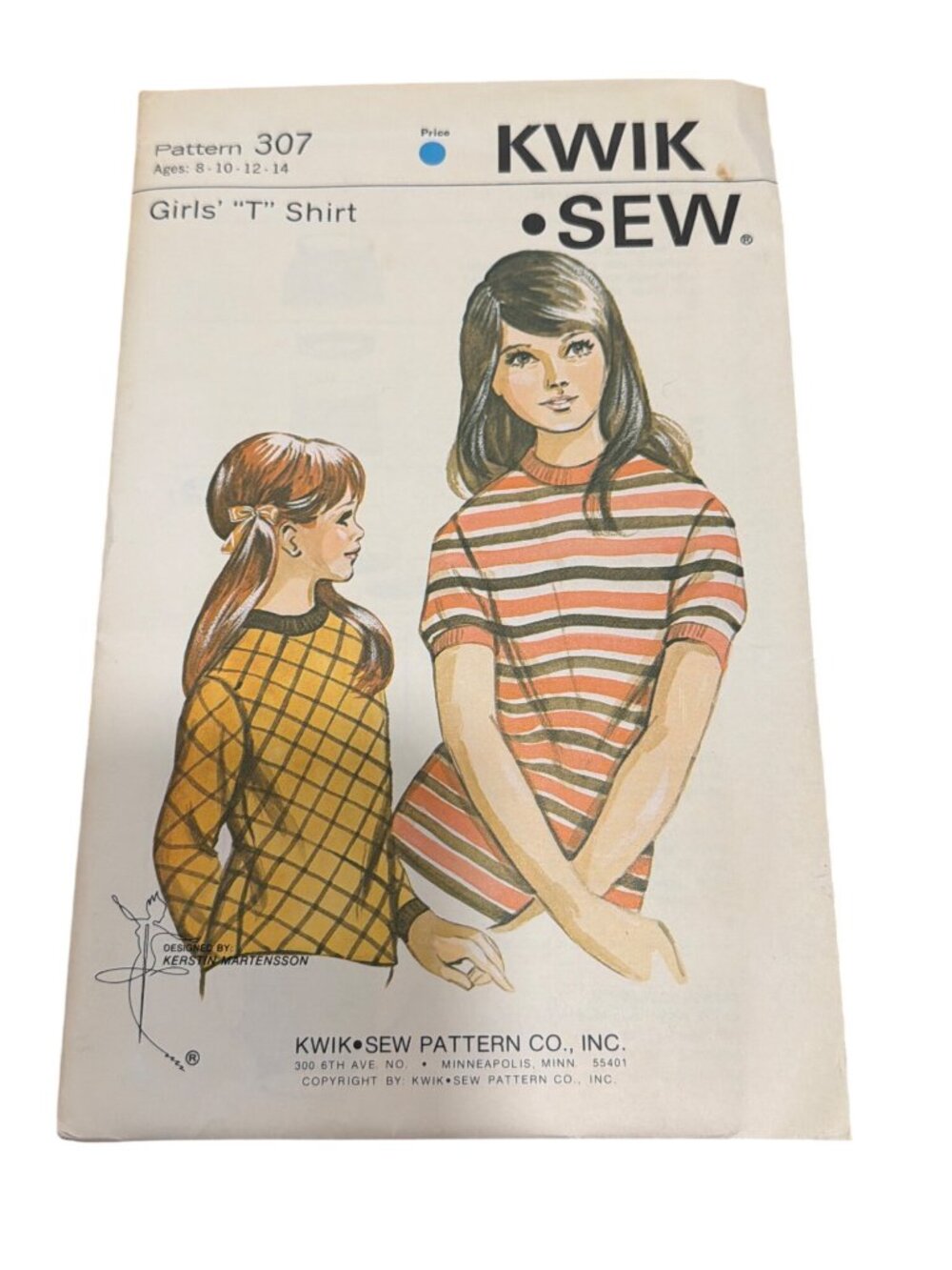 Kwik Sew Girls T-Shirt Sewing Pattern 307 Ages 8-14 Long & Short Sleeves